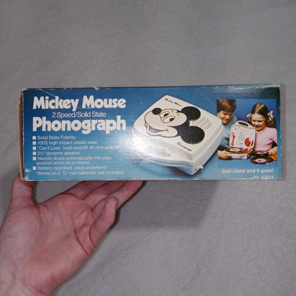 1970s VINTAGE WALT DISNEY'S MICKEY MOUSE PHONOGRAPH W/ ORIGINAL BOX UNTESTED - Picture 3 of 10